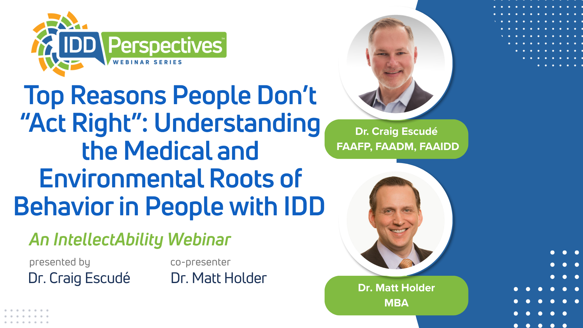Behavior in People with IDD